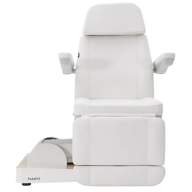 Fotel kosmetyczny WEELKO® NUUNA® CARE 4 PLUS obrotowy 180° z pełno ruchomym zagłówkiem i podświetleniem | bez lub z podgrzewanym materacem 