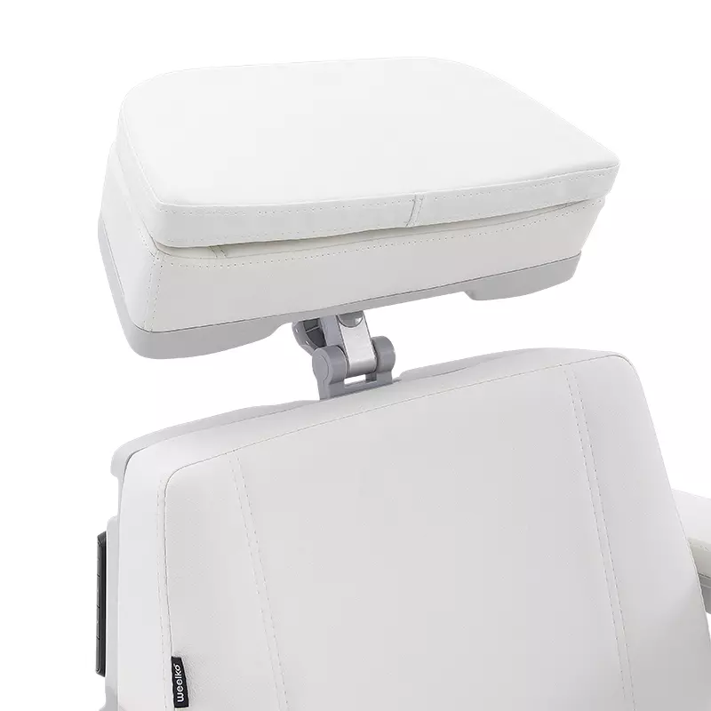 Fotel kosmetyczny WEELKO® NUUNA® CARE 4 PLUS obrotowy 180° z pełno ruchomym zagłówkiem i podświetlaną podstawą 