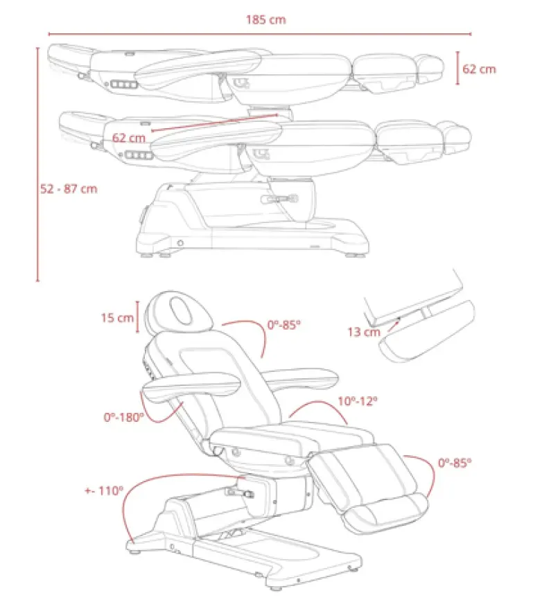 Fotel kosmetyczny WEELKO® SIMUS obrotowy 110° z funkcją ginekologiczną z pełno ruchomym zagłówkiem i sterowaniem nożnym AnyConv.com__SIMUS
