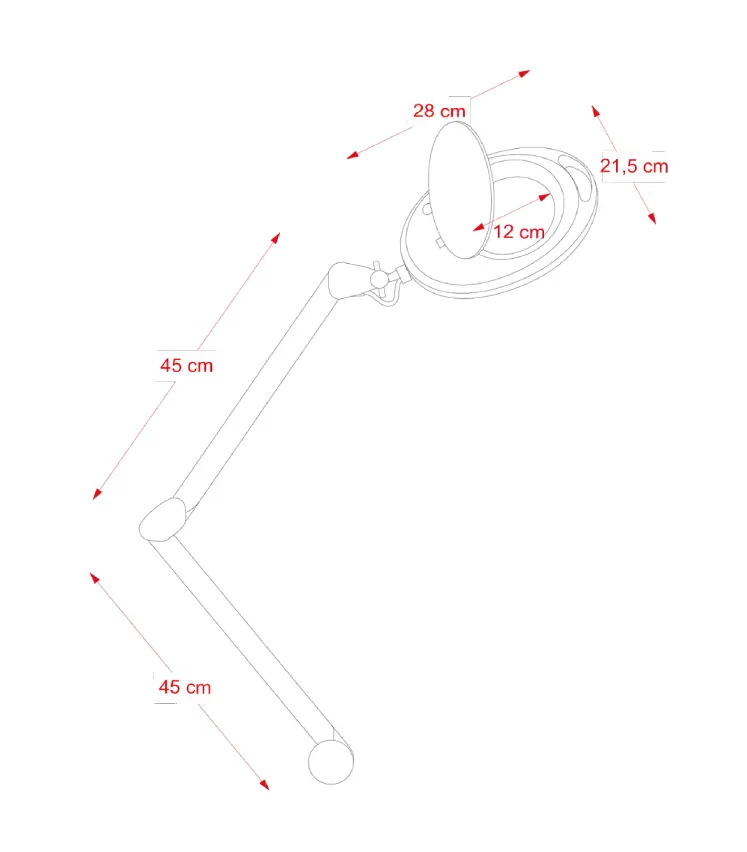 bezcieniowa lampa lupa LED