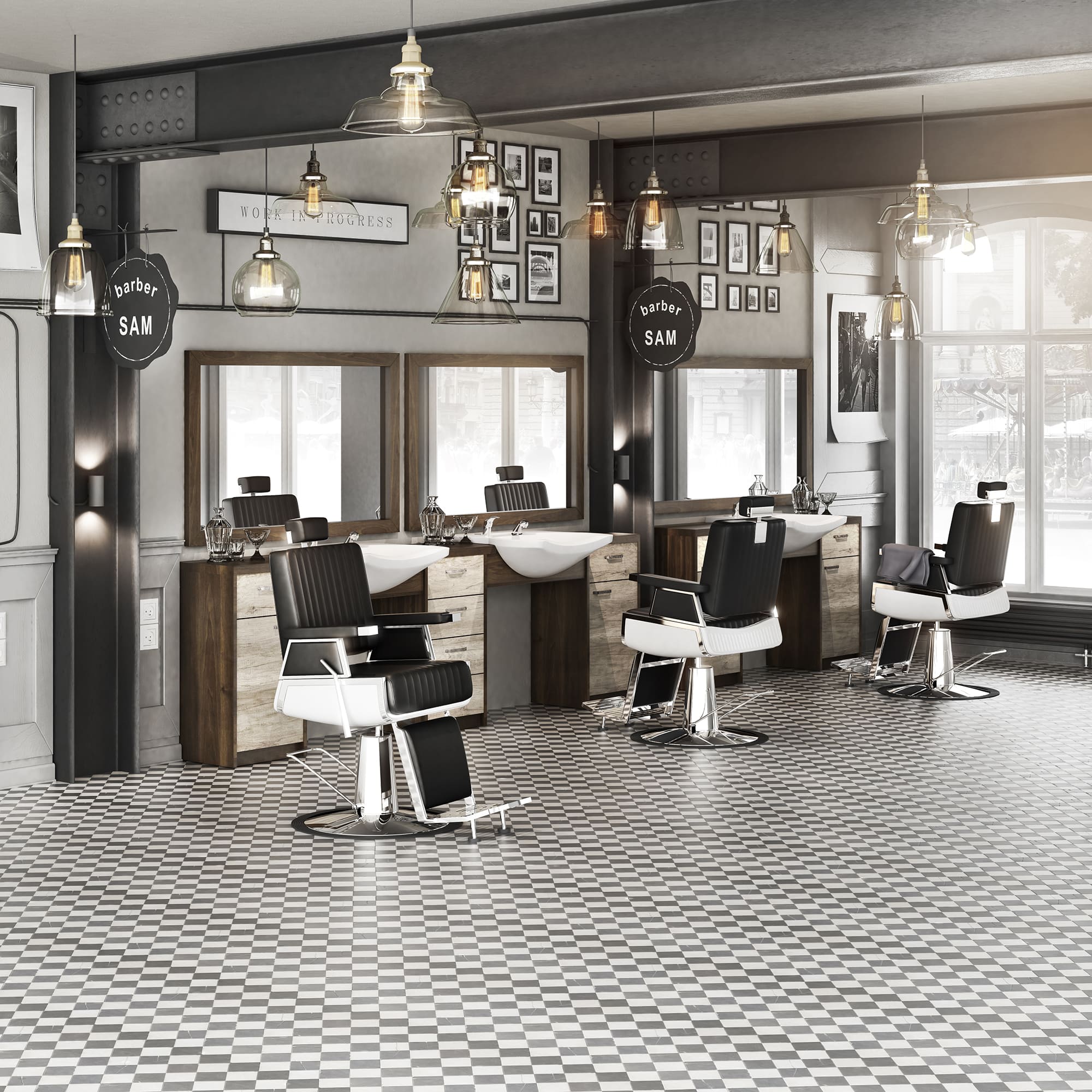 Fotel barberski SAM polska produkcja