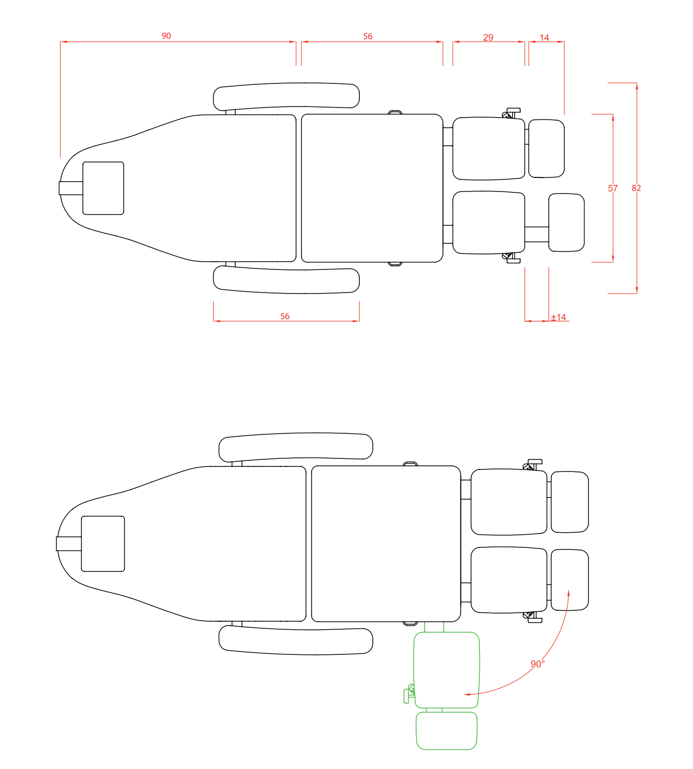 Chaise de podologie combo