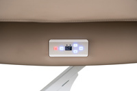 Leżanka kosmetyczna WEELKO® TAL z podgrzewanym materacem COMFY,  podświetlaną podstawą LED ze sterowaniem pilotem i panelem LCD z tapicerką w kolorze beżu