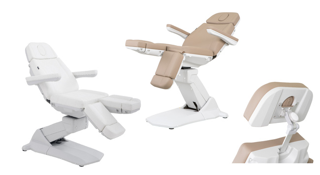Fotel do pedicure WEELKO® MEDIAL SMART z pełno ruchomym zagłówkiem | bez lub z podgrzewanym materacem