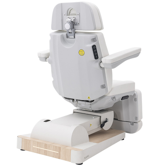 Fotel kosmetyczny WEELKO® NUUNA® CARE 4 PLUS obrotowy 180° z pełno ruchomym zagłówkiem i podświetleniem | bez lub z podgrzewanym materacem