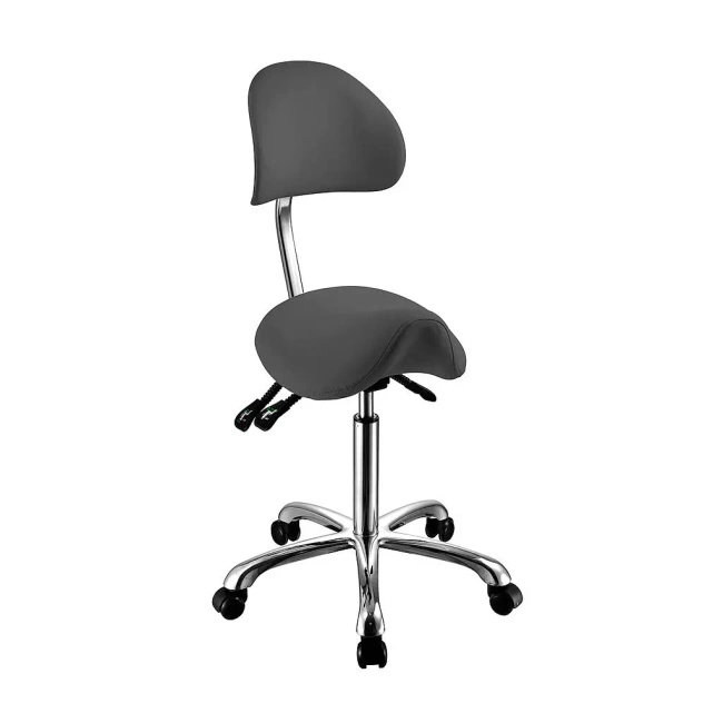 Taboret fryzjerski WEELKO® NOBLE kolor tapicerki ciemny szary