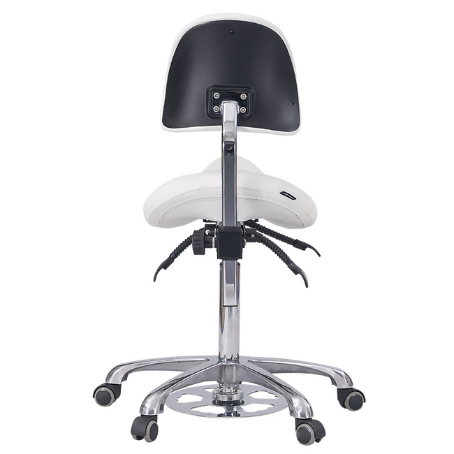 Taboret kosmetyczny WEELKO® NOBLE FEEL ze sterowaniem ręcznym i nożnym