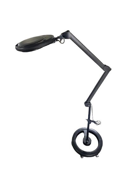 CZARNA lampa lupa WEELKO MEGA+ na statywie BEZCIENIOWA