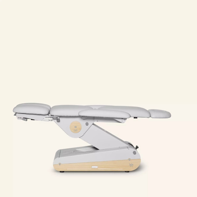 Fotel podologiczny NAGGURA® SWOP P3 UP podświetlany z podgrzewanym materacem i tapicerką Naggura® Skin | podnóżki regulowane góra-dół, przód-tył, na boki o 90° | 3 kolory | Fotel do pedicure wysokiego unoszenia
