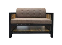  Kanapa MUDI by WEELKO® TREG do poczekalni z półką pod siedziskiem | Sofa z drewna MDF z powłoką HPL