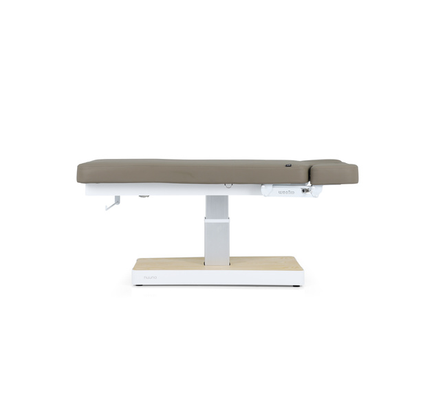 Beżowe łóżko kosmetyczne SPA WEELKO® NUUNA® FEEL 3 z podgrzewanym materacem sterowana pilotem i dotykowym ekranem sterującym