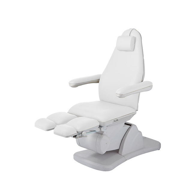 Fotel podologiczny MEDIZIO ASTRO E3 z białą tapicerką i sterownikiem ręcznym | wysyłka 24h