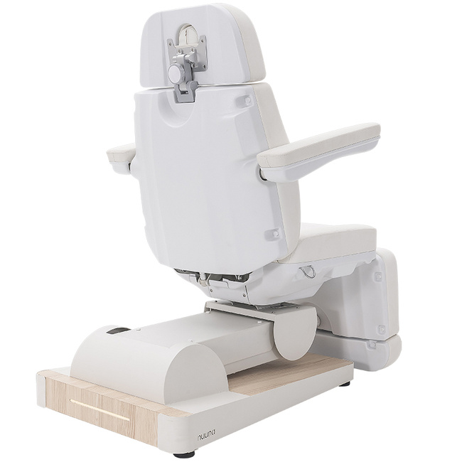 Fotel kosmetyczny WEELKO® NUUNA® CARE 4 z pełno ruchomym zagłówkiem i podświetlaną podstawą
