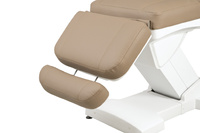 Fotel kosmetyczny WEELKO® RICLE elektryczny z podgrzewanym i ULTRA WYGODNYM GRUBYM materacem w kolorze brązowym