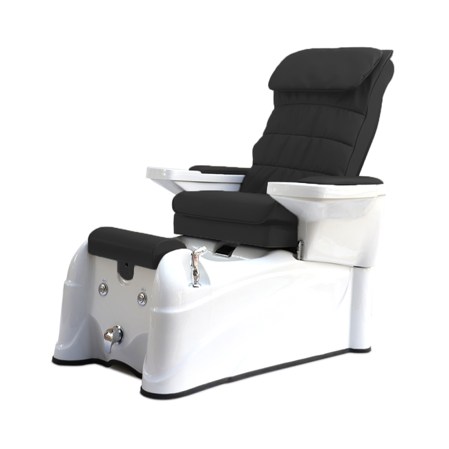 Fotel do pedicure WEELKO® EASE elektryczny z brodzikiem i masażem Shiatsu z czarną tapicerką