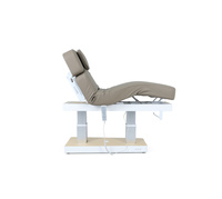 Leżanka kosmetyczna SPA NUUNA® FEEL 4 beżowa podgrzewana z podświetlaną podstawą z 16 cm materacem ULTRA COMFY | sterowanie: pilot ręczny + nożny + panel dotykowy