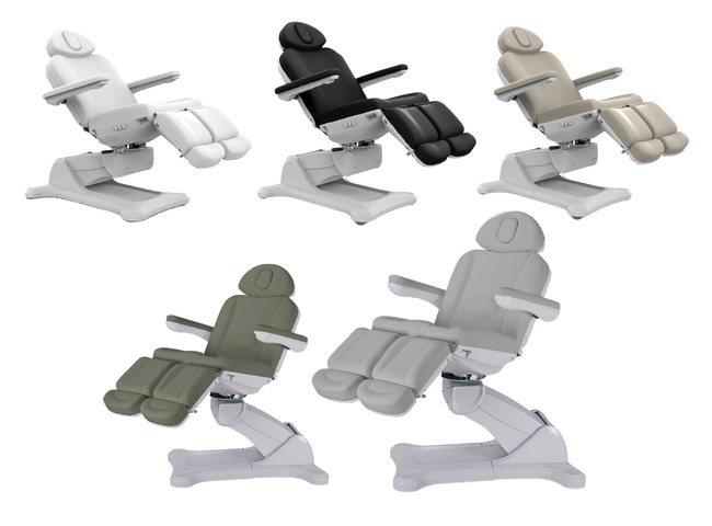 Fotel podologiczno-kosmetyczny obrotowy 120° MEDIZIO EDERA E5 | bez lub z podgrzewanym materacem | wysyłka 24h