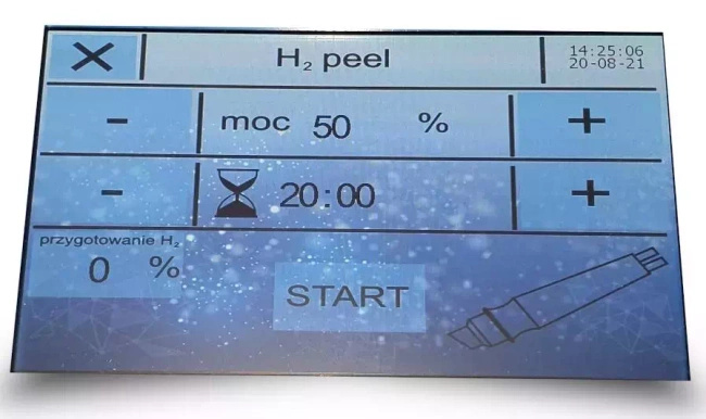 Oczyszczanie wodorowe HEBE HYDROGENIUM+ z podświetlanym statywem