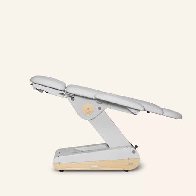 Fotel podologiczny NAGGURA® SWOP P3 UP podświetlany z podgrzewanym materacem i tapicerką Naggura® Skin | podnóżki regulowane góra-dół, przód-tył, na boki o 90° | 3 kolory | Fotel do pedicure wysokiego unoszenia