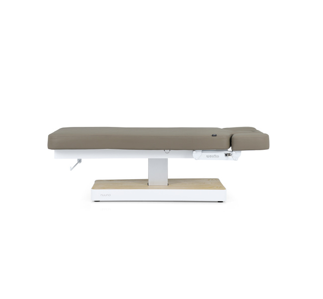 Beżowe łóżko kosmetyczne SPA WEELKO® NUUNA® FEEL 3 z podgrzewanym materacem sterowana pilotem i dotykowym ekranem sterującym