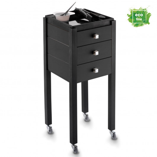 Stolik fryzjerski ARTECNO® ECO ELEGANT z drewna w kolorze czarnym | ECO LINE