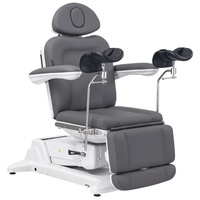 Fotel kosmetyczny WEELKO® SIMUS GYN PLUS obrotowy 110° z podpórkami ginekologicznymi, pełno ruchomym zagłówkiem i sterowaniem nożnym