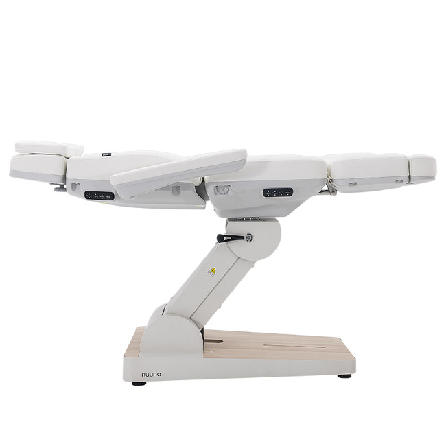 Fotel kosmetyczny WEELKO® NUUNA® CARE 4 PLUS obrotowy 180° z pełno ruchomym zagłówkiem i podświetleniem | bez lub z podgrzewanym materacem