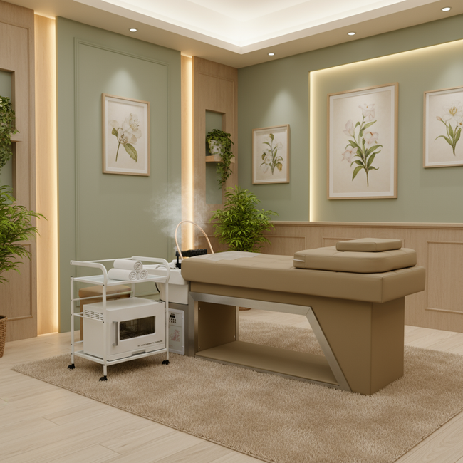 Myjnia do masażu głowy MUDI by WEELKO® AIKA SPA z koloroterapią | Myjka trychologiczna HEAD SPA