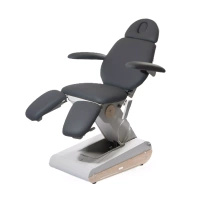 Fotel podologiczny NAGGURA® SWOP P3 UP podświetlany z podgrzewanym materacem i tapicerką Naggura® Skin | podnóżki regulowane góra-dół, przód-tył, na boki o 90° | 3 kolory | Fotel do pedicure wysokiego unoszenia