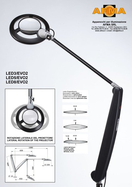Lampa Lupa bezcieniowa EVO 5 DPI | Lampa kosmetyczna ARTECNO® LENTE LED