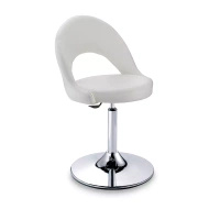 Taboret kosmetyczny ARTECNO® ZENITH z białą tapicerką