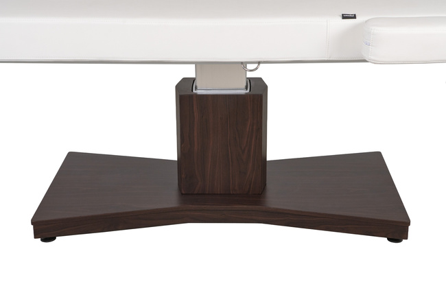 Leżanka kosmetyczna WEELKO® GOID z białym materacem i brązową podstawą