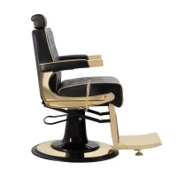 Fotel barberski MUDI by WEELKO® CREW GOLD z przeszyciami na tapicerce