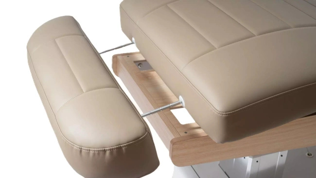 Łóżko kosmetyczne SPA NAGGURA® SWOP S4 GR z podgrzewaniem, tapicerką SOFT PU i podłokietnikami TwinLift®  | gruby i szeroki materac z pianką MEMORY