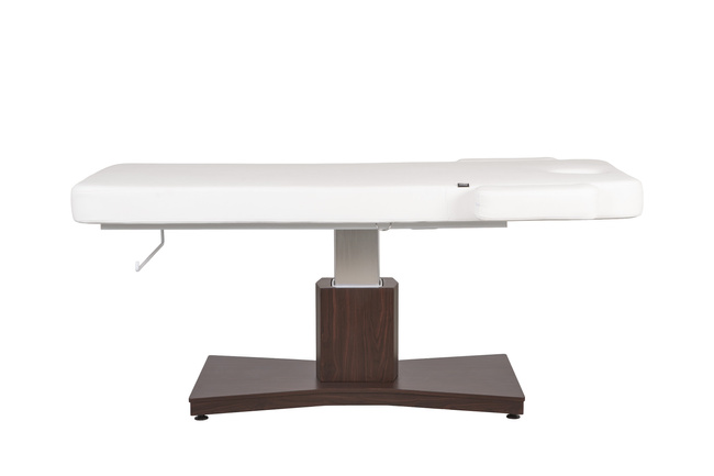 Leżanka kosmetyczna WEELKO® GOID z białym materacem i brązową podstawą