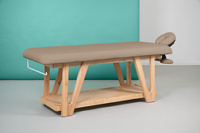 Łóżko do masażu WEELKO® ROOTS z bezową tapicerką