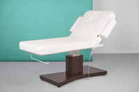 Leżanka kosmetyczna WEELKO® GOID z białym materacem i brązową podstawą