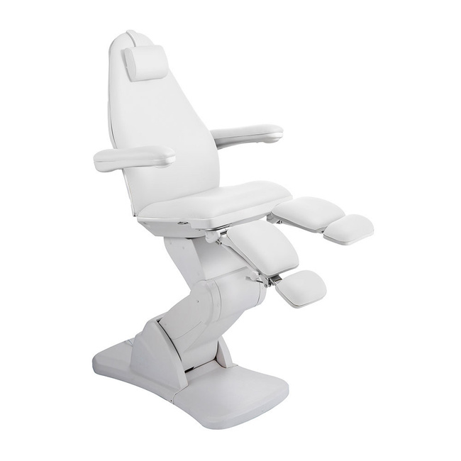 Fotel podologiczny MEDIZIO ASTRO E3 z białą tapicerką i sterownikiem ręcznym | wysyłka 24h