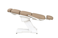 Fotel kosmetyczny WEELKO® RICLE elektryczny z podgrzewanym i ULTRA WYGODNYM GRUBYM materacem w kolorze brązowym