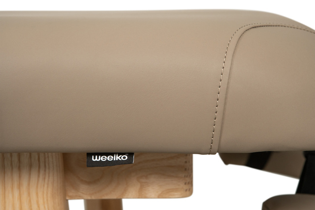 Łóżko do masażu WEELKO® ROOTS z bezową tapicerką