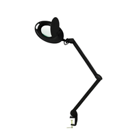 Czarna bezcieniowa Lampa lupa kosmetyczna WEELKO® MEGA LED 5 dioptrii z uchwytem naściennym