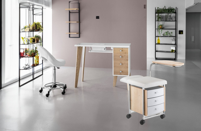 Taboret podologiczny ARTECNO® VENUS PEDI | Taboret kosmetyczny | Pomocnik kosmetyczny mobilny