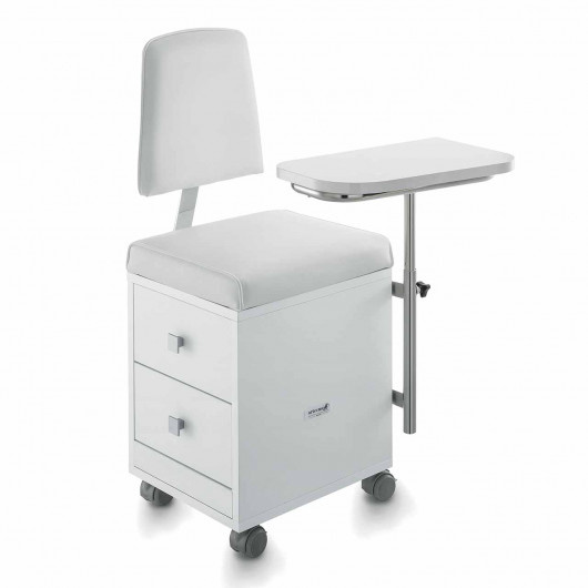 Mobilne stanowisko ARTECNO® MANI BEAUTY do manicure | Taboret kosmetyczny z drewna z szufladami