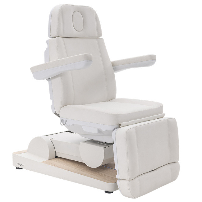 Fotel kosmetyczny WEELKO® NUUNA® CARE 4 z pełno ruchomym zagłówkiem i podświetlaną podstawą