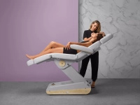 Fotel kosmetyczny NAGGURA® SWOP B4 UP GR z podgrzewanym materacem i tapicerką SOFT PU NAGGURA® SKIN odporną na wirusy, plamy i UV | 3 kolory 