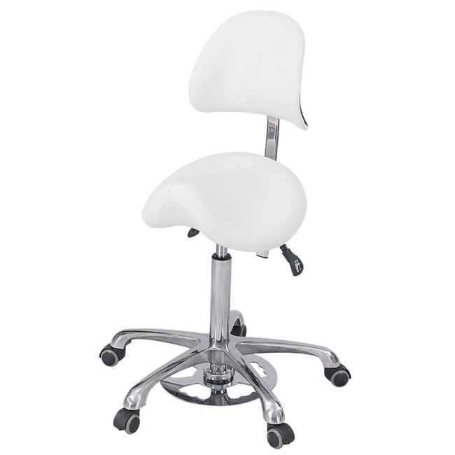 Taboret kosmetyczny WEELKO® NOBLE FEEL ze sterowaniem ręcznym i nożnym