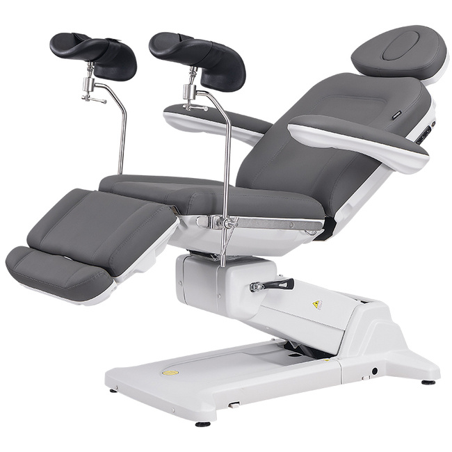 Fotel kosmetyczny WEELKO® SIMUS GYN obrotowy 110° z podpórkami ginekologicznymi i pełno ruchomym zagłówkiem