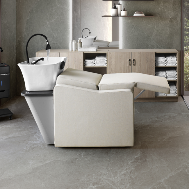 Myjnia fryzjerska ARTECNO® OLIMPO SPA SUPER RELAX AIR MASSAGE - HEAD SPA z masażem powietrznym, elektrycznym podnóżkiem i wodospadem