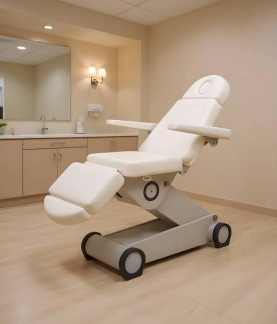 Fotel kosmetyczny WEELKO® B-LIGHT 502 elektryczny z pilotem i podświetleniem LED