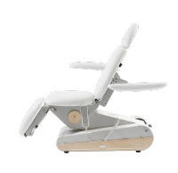 Fotel podologiczny NAGGURA® SWOP P3 UP podświetlany z podgrzewanym materacem i tapicerką Naggura® Skin | podnóżki regulowane góra-dół, przód-tył, na boki o 90° | 3 kolory | Fotel do pedicure wysokiego unoszenia